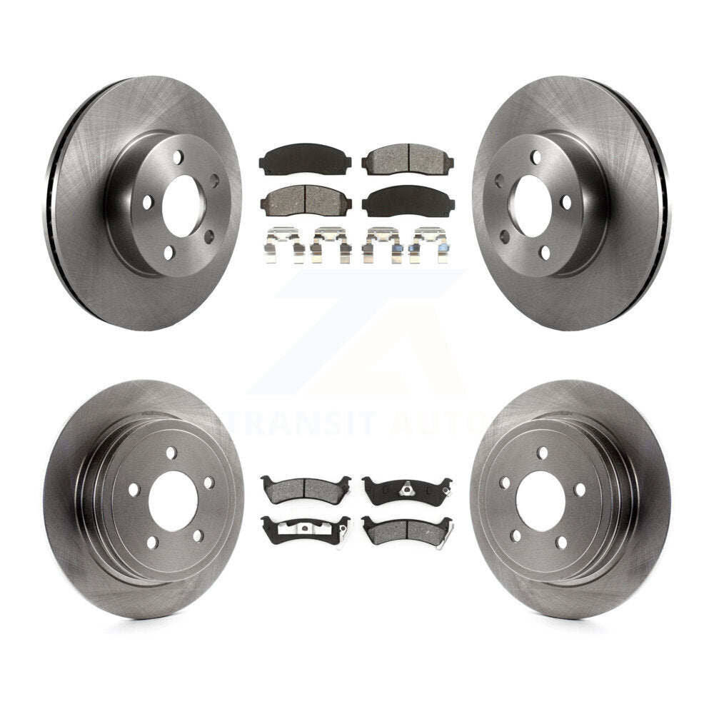 Brake Rotors & Semi-Metallic Pad Front Rear Kit For Ford Explorer Sport Trac 4WD
