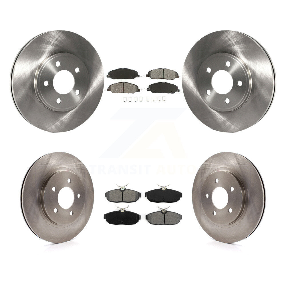 Disc Brake Rotors Semi-Metallic Pad Front Rear Kit For 2009 Ford Mustang Bullitt