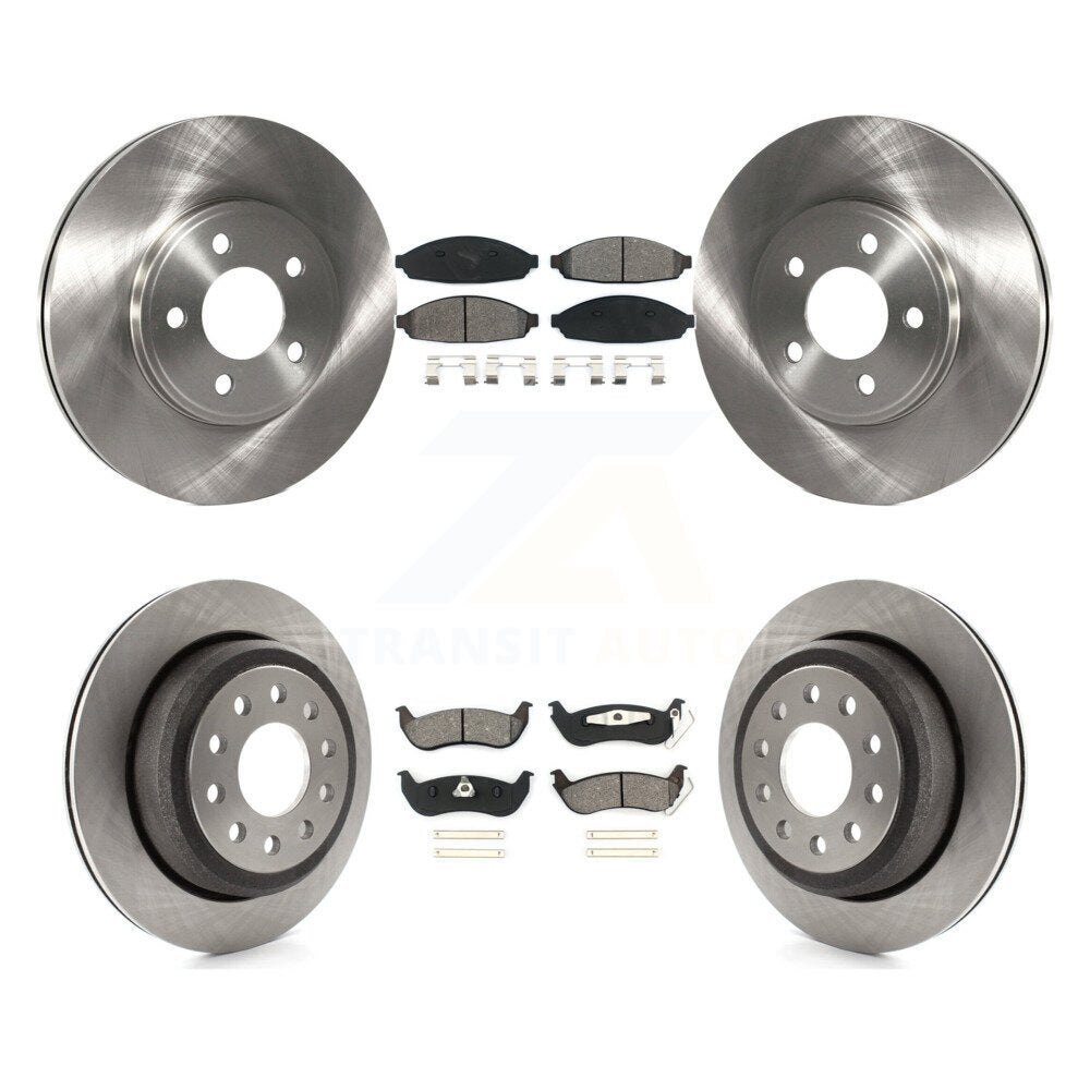 Brake Rotors & Semi-Metallic Pad Front Rear Kit For 03-11 Lincoln Town Car Sedan
