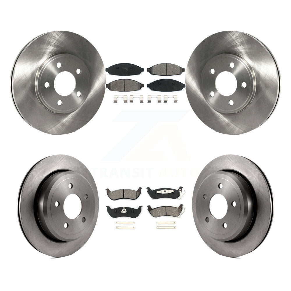 Brake Rotor And Semi-Metallic Pad Front Rear Kit For Ford Crown Victoria Mercury