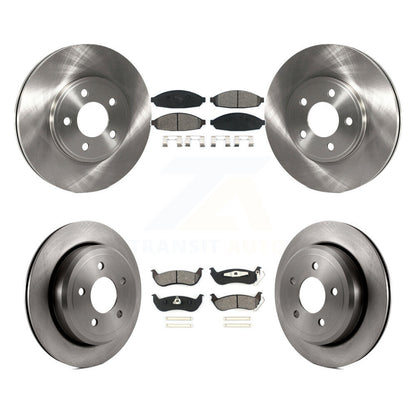 Brake Rotor And Semi-Metallic Pad Front Rear Kit For Ford Crown Victoria Mercury