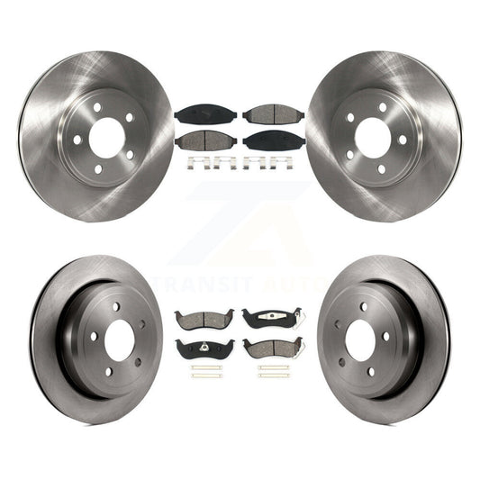 Brake Rotor And Semi-Metallic Pad Front Rear Kit For Ford Crown Victoria Mercury