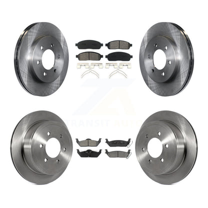Brake Rotors Semi-Metallic Pad Front Rear Kit For Ford F-150 Lincoln Mark LT 4WD
