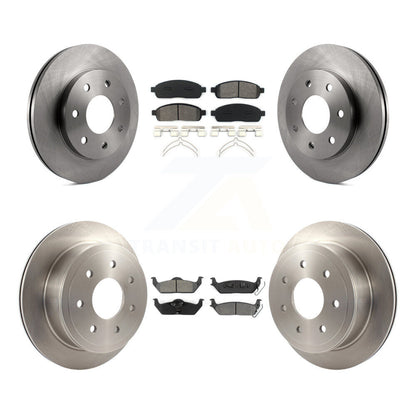 Brake Rotors Semi-Metallic Pad Front Rear Kit For Ford F-150 Lincoln Mark LT 4WD