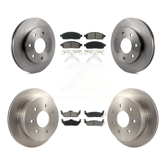 Brake Rotors Semi-Metallic Pad Front Rear Kit For Ford F-150 Lincoln Mark LT 4WD
