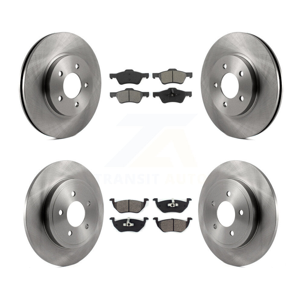 Brake Rotor And Semi-Metallic Pad Front Rear Kit For Ford Escape Mercury Mariner