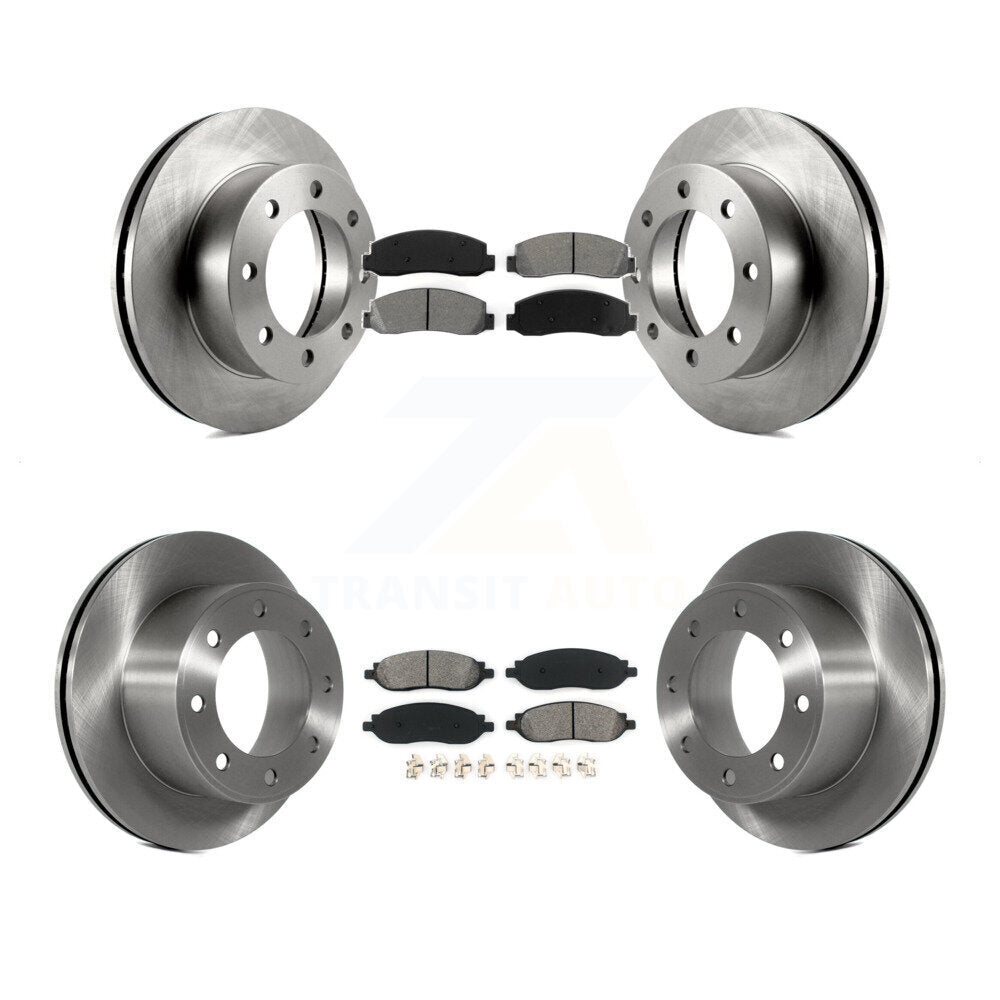 Brake Rotor And Semi-Metallic Pad Front Rear Kit For Ford F-350 Super Duty F-250