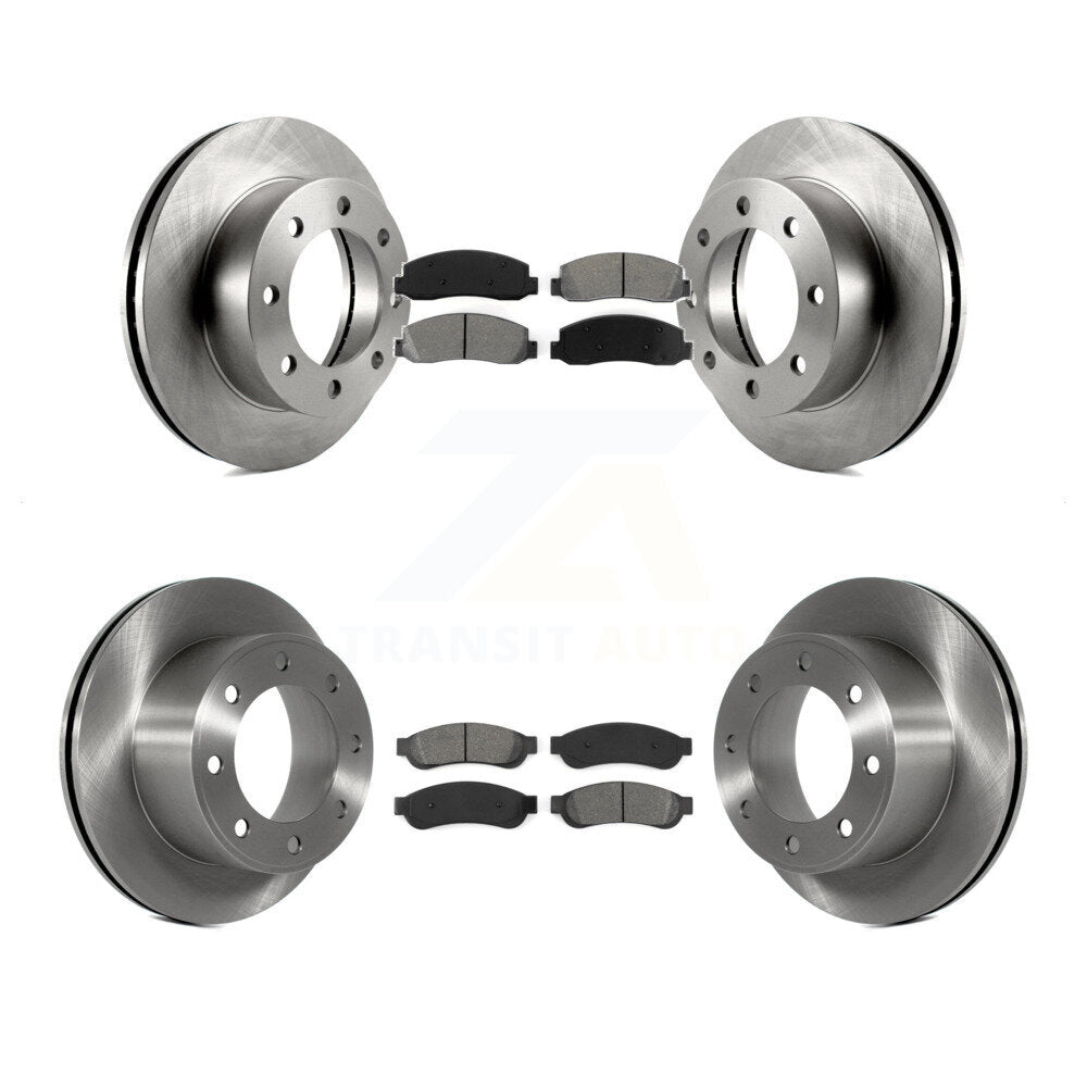 Brake Rotor Semi-Metallic Pad Front Rear Kit For 08-09 Ford F-250 Super Duty 4WD