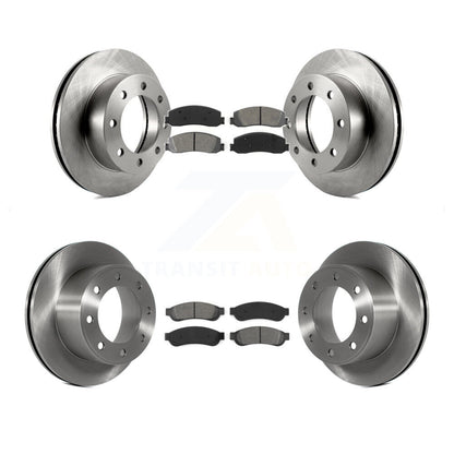 Brake Rotor Semi-Metallic Pad Front Rear Kit For Ford F-350 Super Duty F-250 4WD