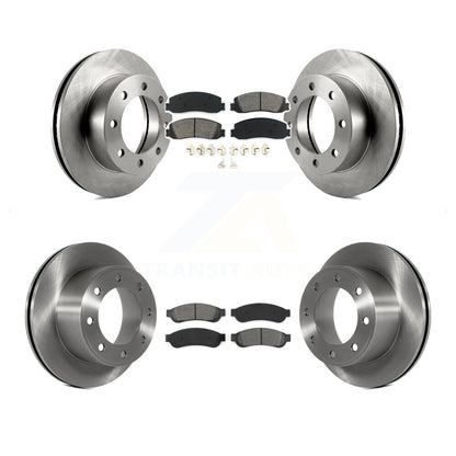 Brake Rotor Semi-Metallic Pad Front Rear Kit For Ford F-250 Super Duty F-350 4WD