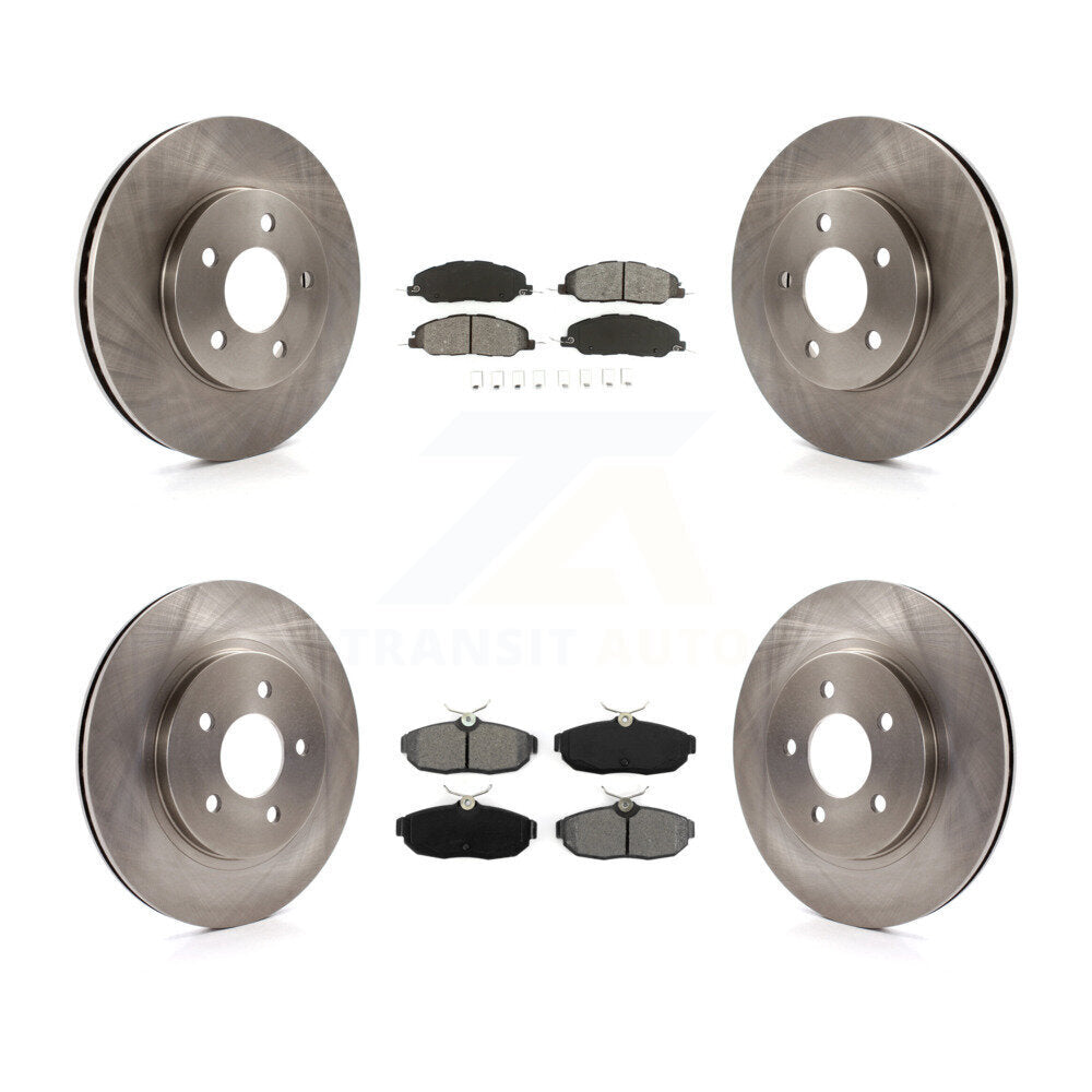 Brake Rotor And Semi-Metallic Pad Front Rear Kit For 2005-2010 Ford Mustang Base