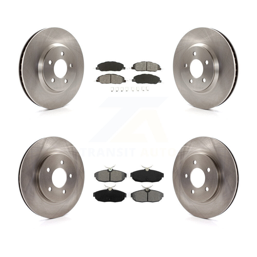 Disc Brake Rotors And Semi-Metallic Pads Front Rear Kit For Ford Mustang