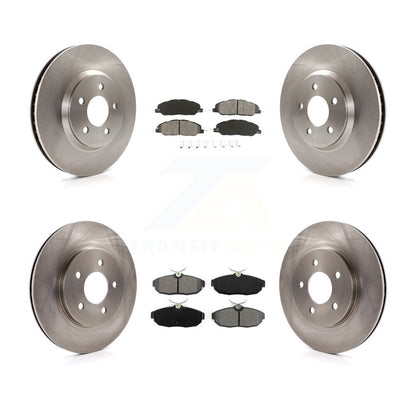 Disc Brake Rotors And Semi-Metallic Pads Front Rear Kit For Ford Mustang