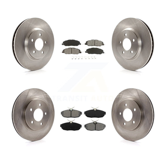 Disc Brake Rotors And Semi-Metallic Pads Front Rear Kit For Ford Mustang