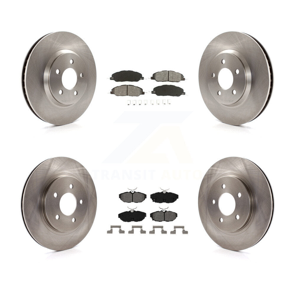 Disc Brake Rotors And Semi-Metallic Pads Front Rear Kit For Ford Mustang