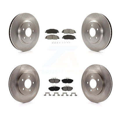 Disc Brake Rotors And Semi-Metallic Pads Front Rear Kit For Ford Mustang