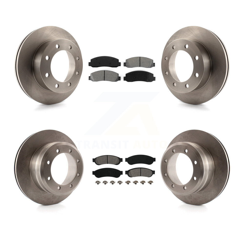 Brake Rotor Semi-Metallic Pad Front Rear Kit For 05-07 Ford F-350 Super Duty 4WD