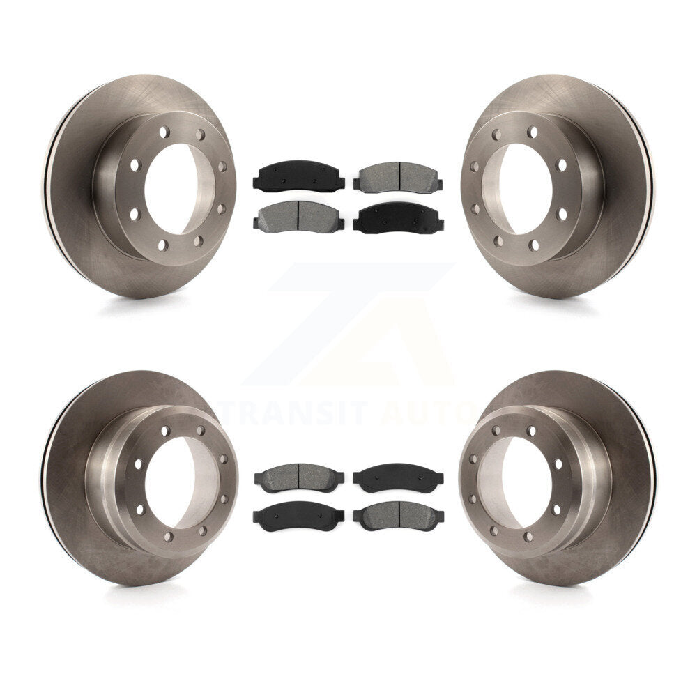 Brake Rotor And Semi-Metallic Pad Front Rear Kit For Ford F-350 Super Duty F-450