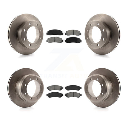 Brake Rotor And Semi-Metallic Pad Front Rear Kit For Ford F-350 Super Duty F-450
