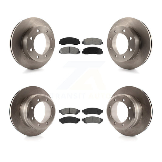Brake Rotor And Semi-Metallic Pad Front Rear Kit For Ford F-350 Super Duty F-450