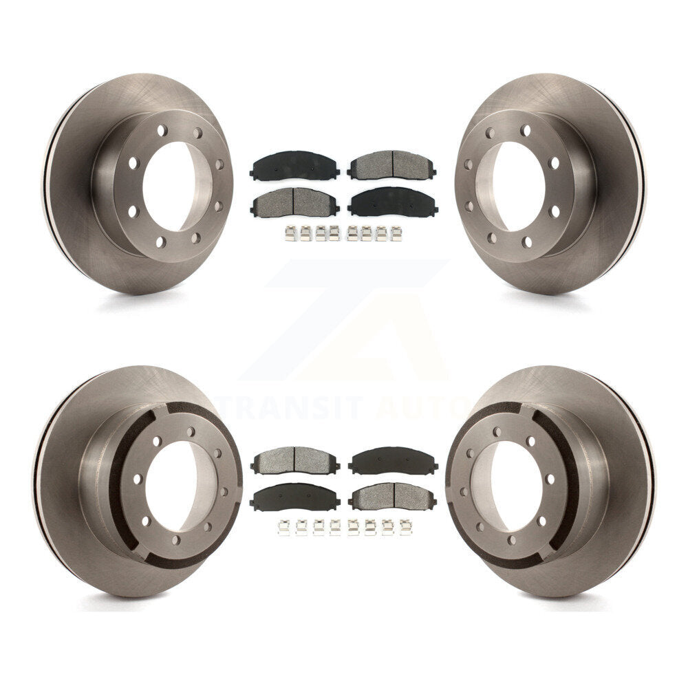 Brake Rotors Semi-Metallic Pad Front Rear Kit For 2013 Ford F-350 Super Duty 4WD