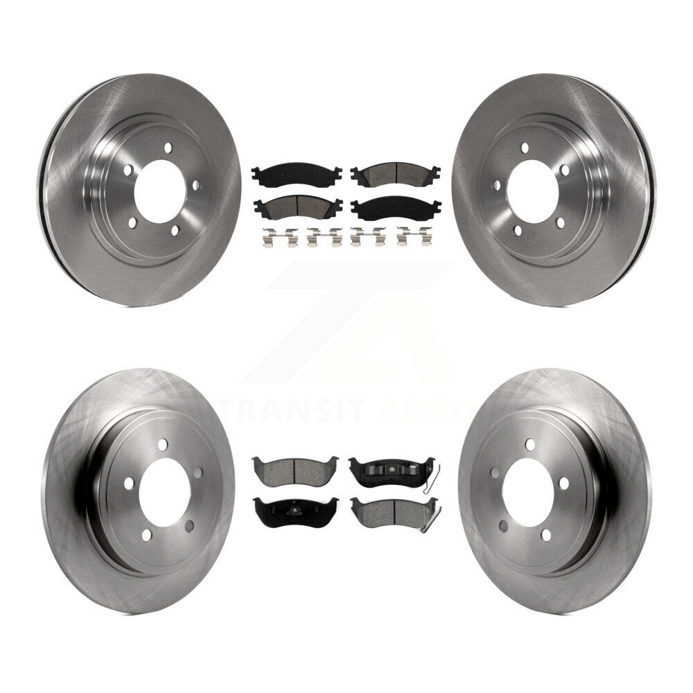Disc Brake Rotor & Semi-Metallic Pad Front Rear Kit For Ford Explorer Sport Trac