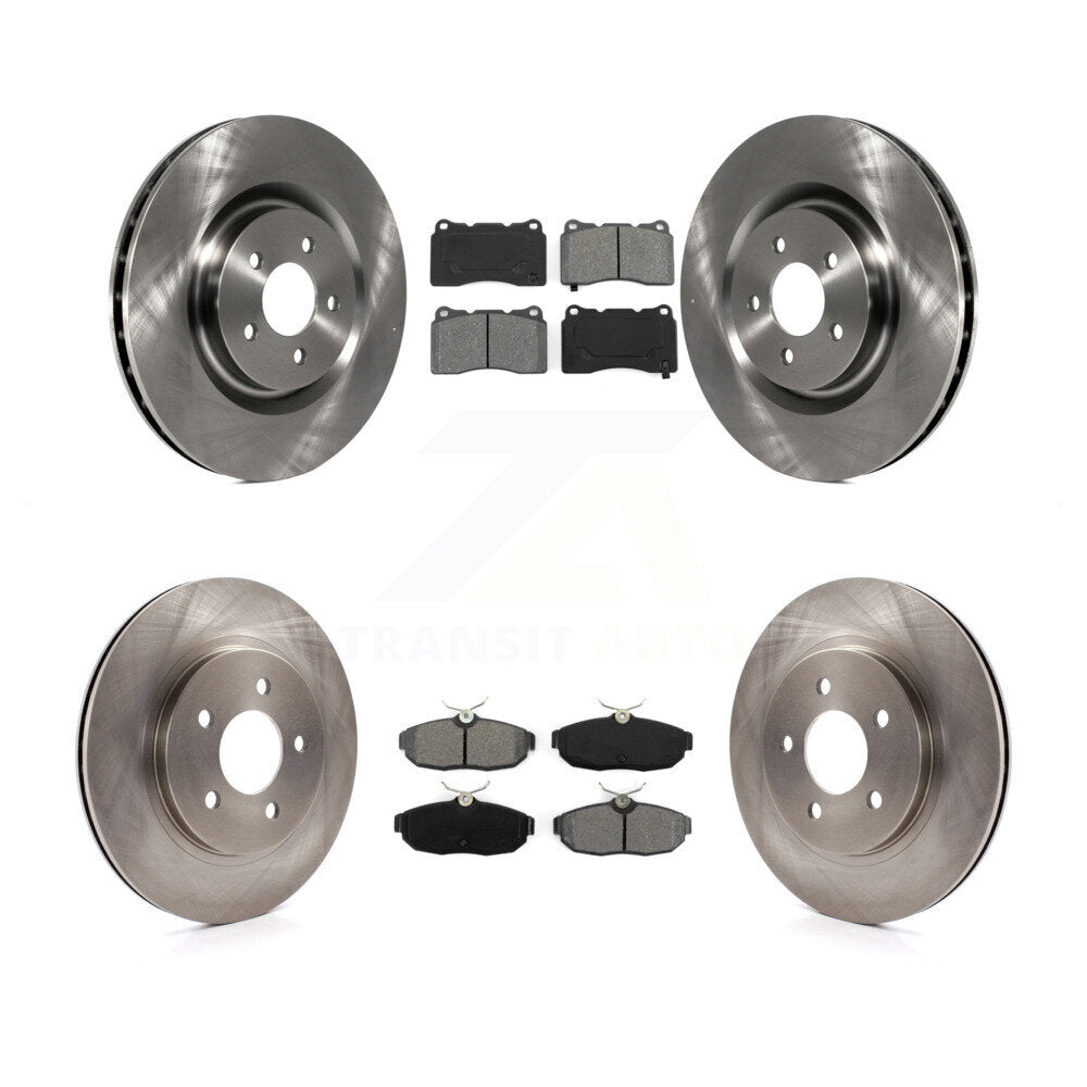 Disc Brake Rotors And Semi-Metallic Pads Front Rear Kit For Ford Mustang
