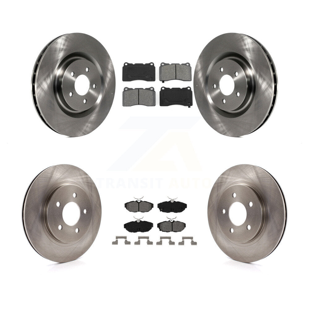 Disc Brake Rotors And Semi-Metallic Pads Front Rear Kit For Ford Mustang