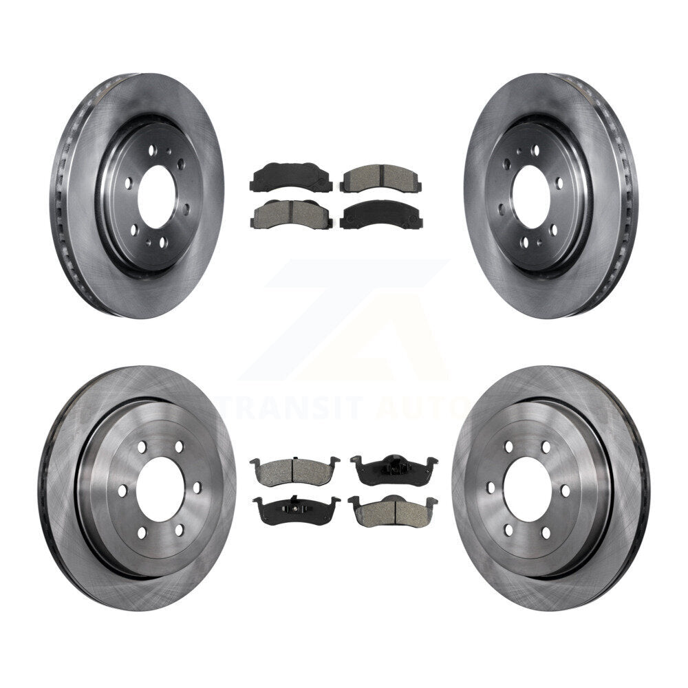 Disc Brake Rotors & Semi-Metallic Pad Front Rear Kit For Ford Expedition Lincoln