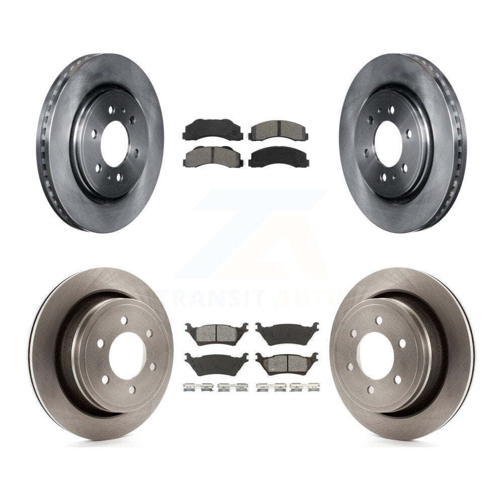 Disc Brake Rotors And Semi-Metallic Pads Front Rear Kit For Ford F-150