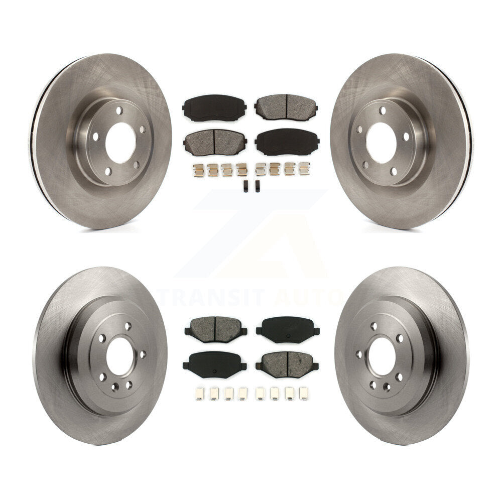 Disc Brake Rotors And Semi-Metallic Pad Front Rear Kit For Ford Edge Lincoln MKX