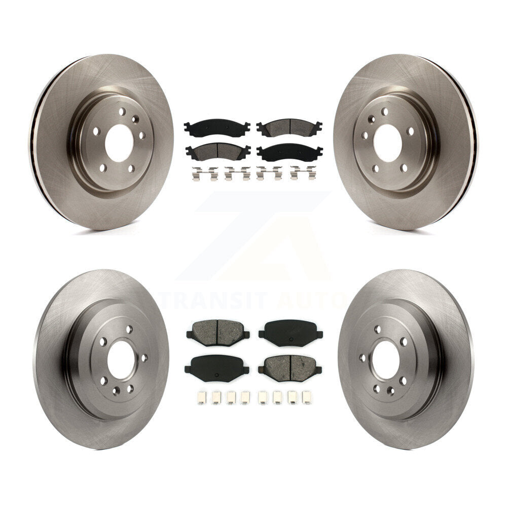 Disc Brake Rotors Semi-Metallic Pad Front Rear Kit For 2010-2012 Ford Taurus SHO