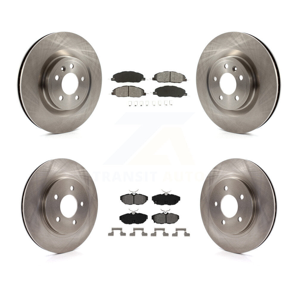 Disc Brake Rotors And Semi-Metallic Pads Front Rear Kit For Ford Mustang