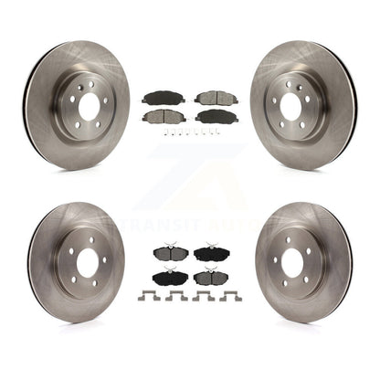 Disc Brake Rotors And Semi-Metallic Pads Front Rear Kit For Ford Mustang
