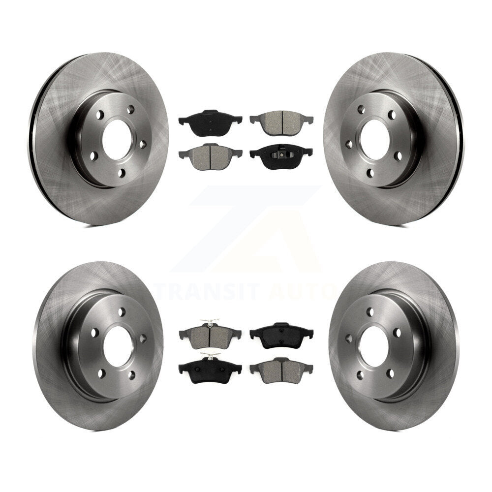 Disc Brake Rotors And Semi-Metallic Pads Front Rear Kit For Ford Focus