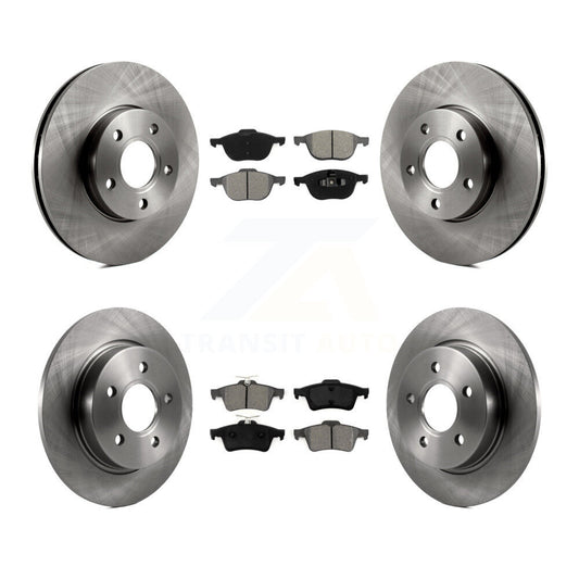Disc Brake Rotors And Semi-Metallic Pads Front Rear Kit For Ford Focus
