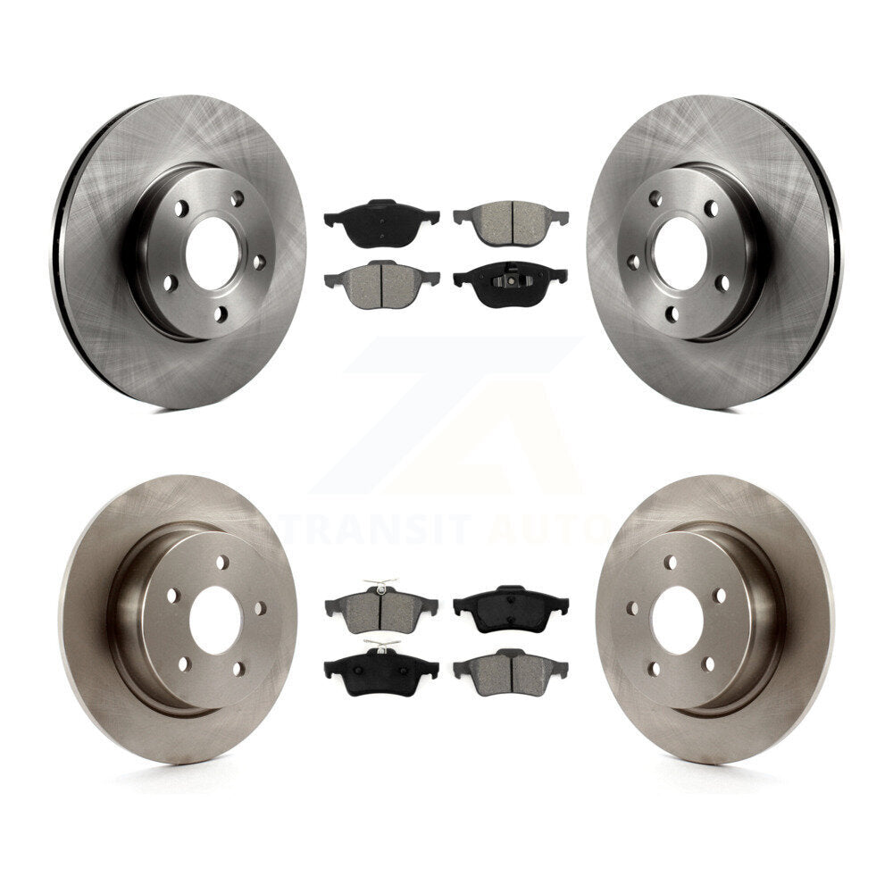 Disc Brake Rotors And Semi-Metallic Pads Front Rear Kit For Ford C-Max