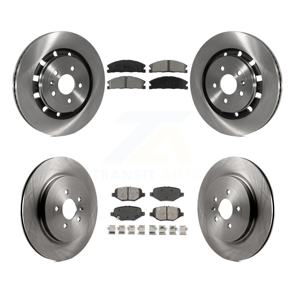 Brake Rotor Semi-Metallic Pad Front Rear Kit For Ford Explorer Flex Taurus Sedan