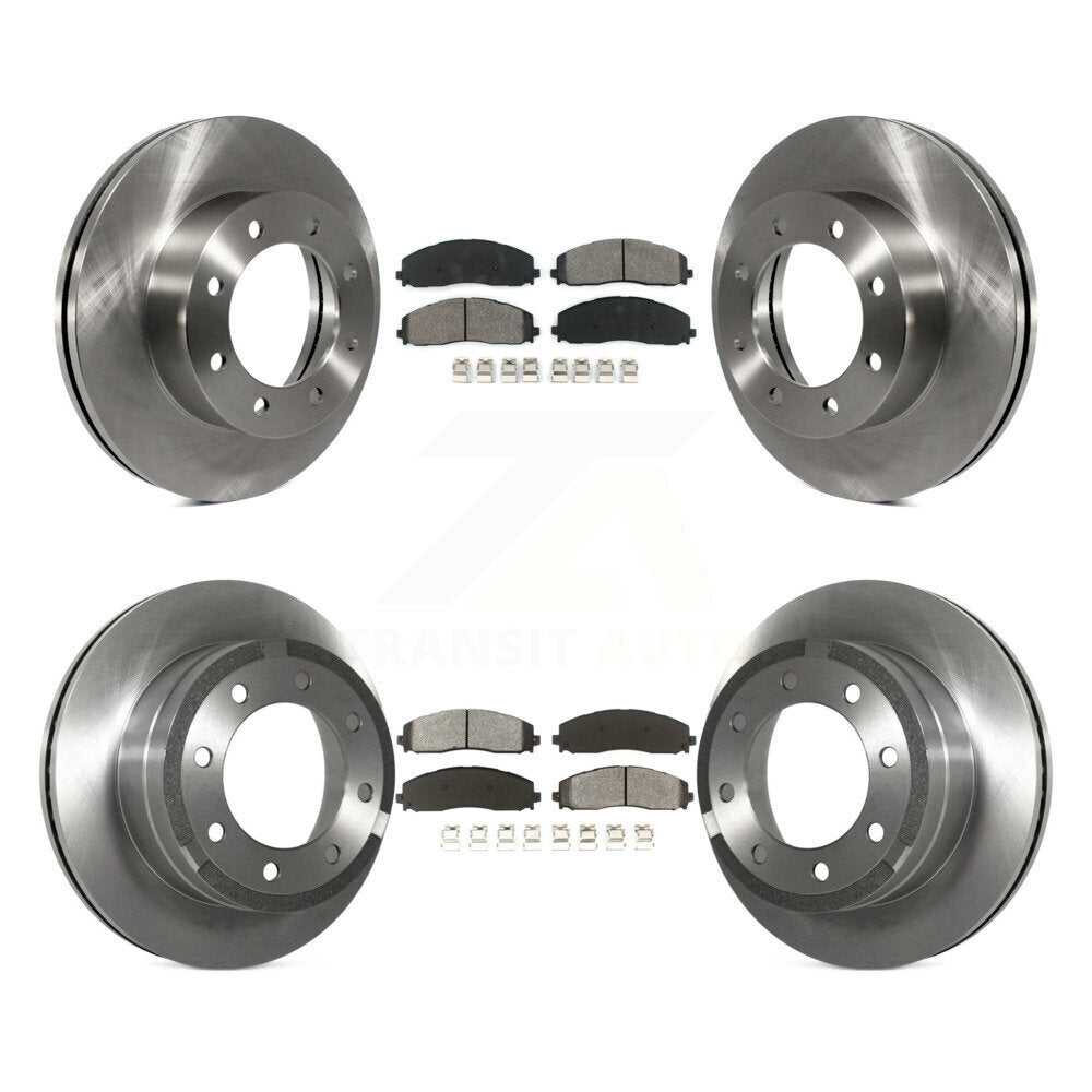 Brake Rotor Semi-Metallic Pad Front Rear Kit For Ford F-250 Super Duty F-350 4WD