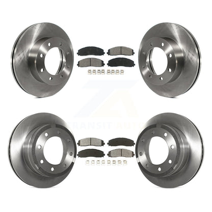 Brake Rotor Semi-Metallic Pad Front Rear Kit For Ford F-250 Super Duty F-350 4WD