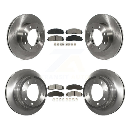 Brake Rotor Semi-Metallic Pad Front Rear Kit For Ford F-250 Super Duty F-350 4WD