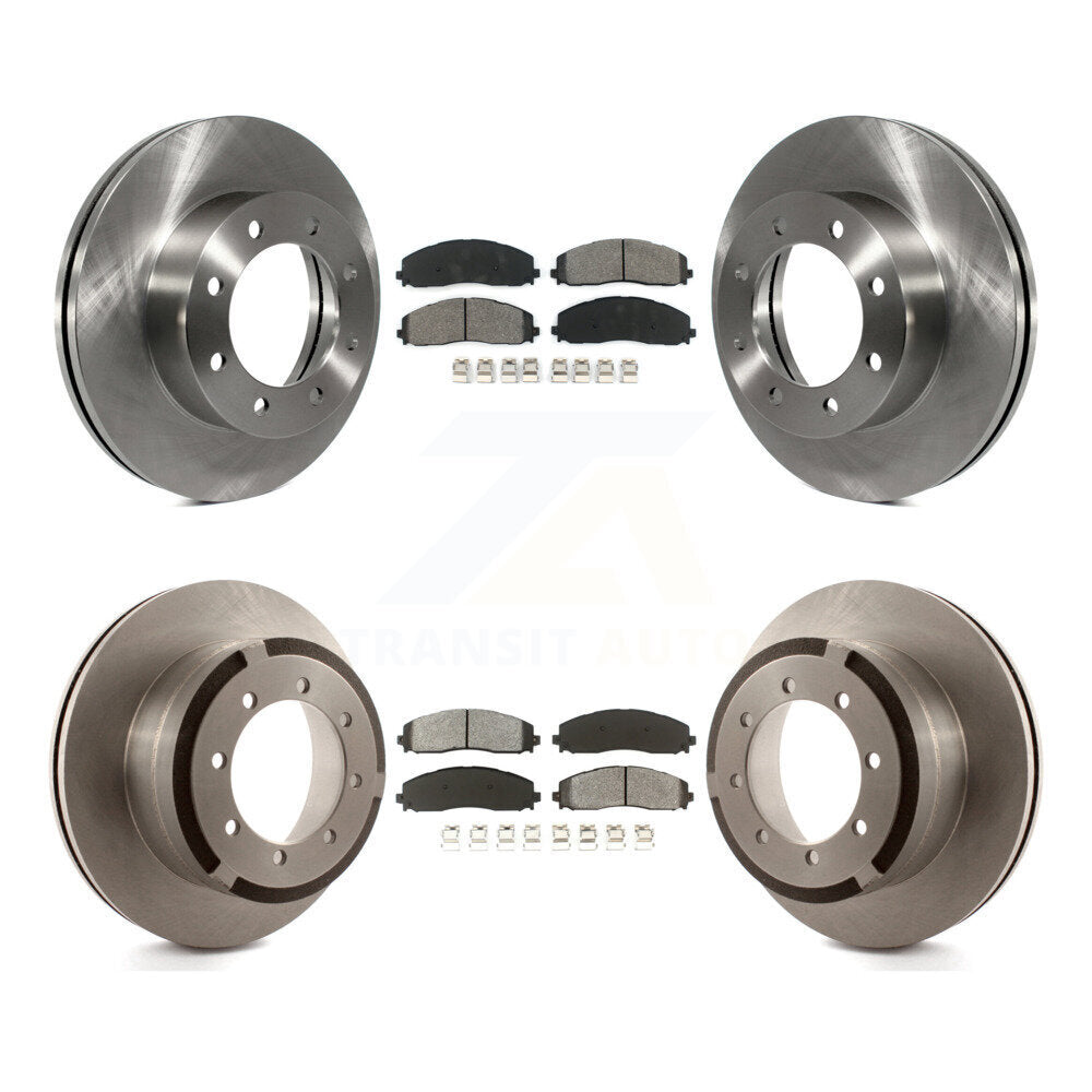 Brake Rotor And Semi-Metallic Pad Front Rear Kit For Ford F-350 Super Duty F-250