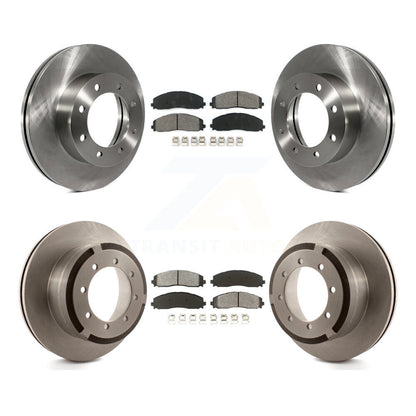 Brake Rotor And Semi-Metallic Pad Front Rear Kit For Ford F-350 Super Duty F-250
