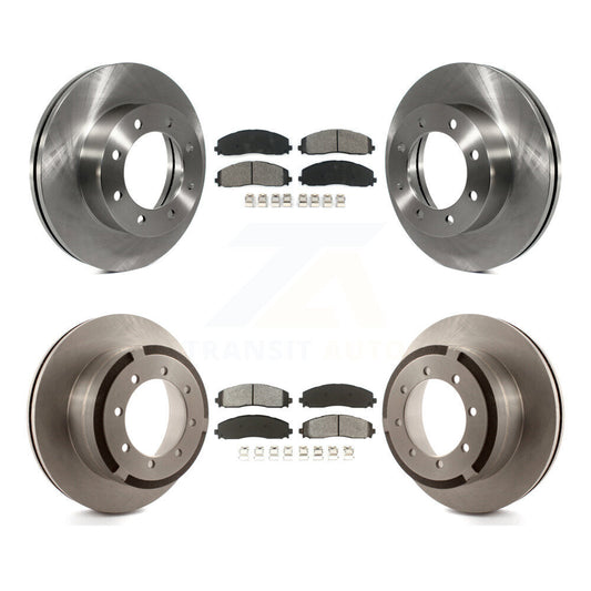 Brake Rotor And Semi-Metallic Pad Front Rear Kit For Ford F-350 Super Duty F-250