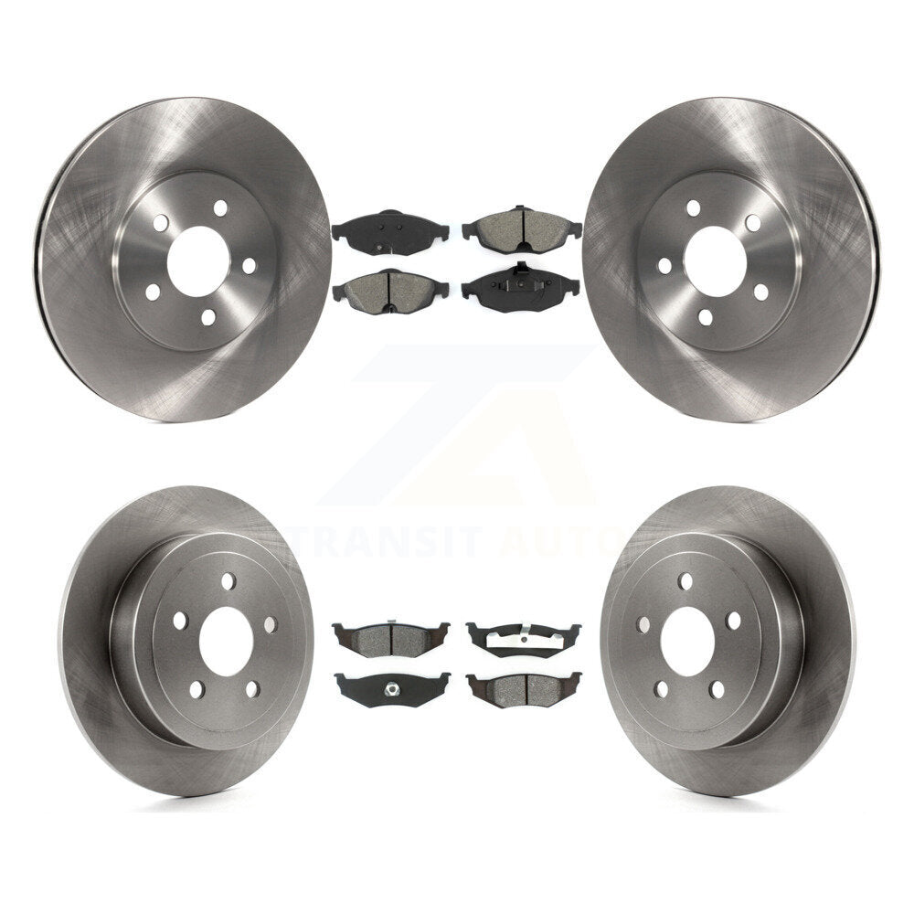 Brake Rotors Semi-Metallic Pad Front Rear Kit For Chrysler Sebring Dodge Stratus