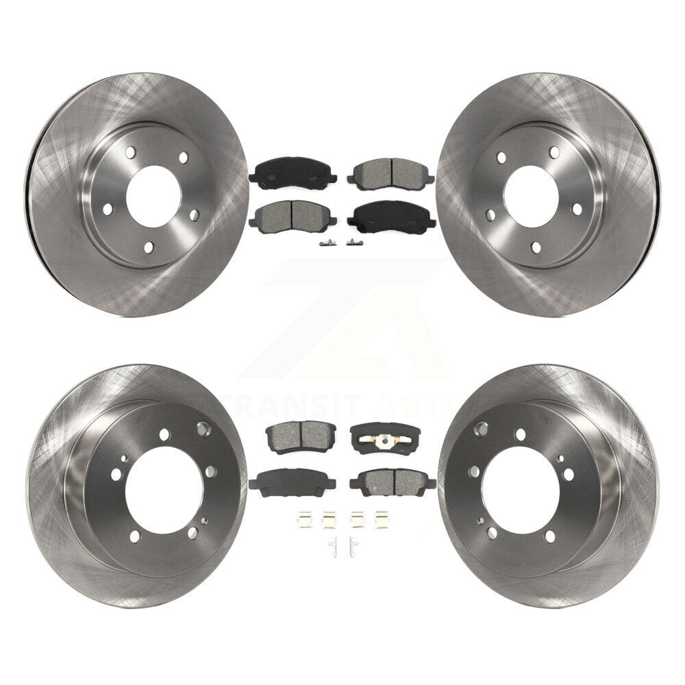 Disc Brake Rotors And Semi-Metallic Pads Front Rear Kit For Mitsubishi Lancer