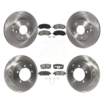 Disc Brake Rotors And Semi-Metallic Pads Front Rear Kit For Mitsubishi Lancer