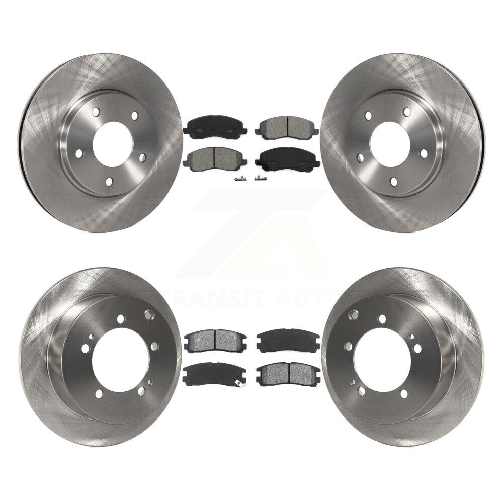 Brake Rotor And Semi-Metallic Pad Front Rear Kit For Chrysler Sebring Mitsubishi