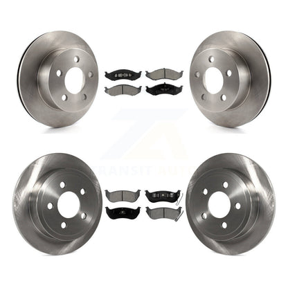 Disc Brake Rotors And Semi-Metallic Pads Front Rear Kit For Jeep Wrangler TJ