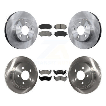 Disc Brake Rotor And Semi-Metallic Pad Front Rear Kit For 2003-2007 Jeep Liberty
